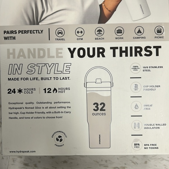 Hydrapeak Nomad 32 oz Tumbler set w handle straw stainless steel lifetime guaran - Picture 3 of 12